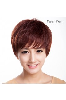 FESHFEN時尚女短發卷發蓬松逼真自然 真人發發套中老年人女士假發 FESHFEN時尚女短發卷發蓬松逼真自然 真人發發套中老年人女士假發